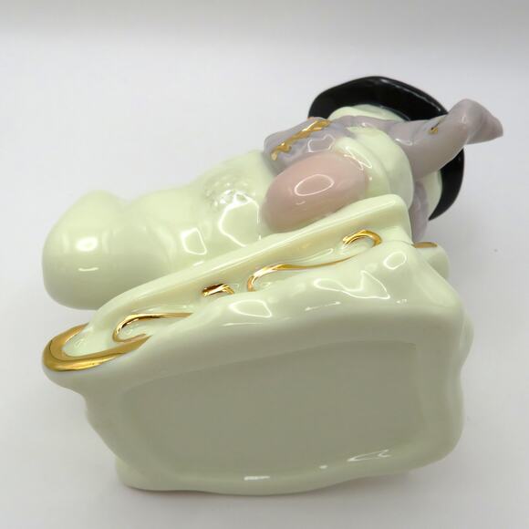 Porcelain Snowman Sledding Ornament Christmas Holiday Figurine 4.5" Tall - Picture 9 of 10